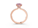 Rose gold Fancy Pink Round  Brilliant Pavé Band Solitaire with Four-Prong Setting_20