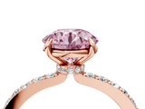 Rose gold Fancy Pink Round  Brilliant Pavé Band Solitaire with Four-Prong Setting_21