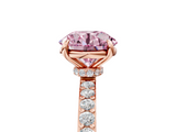 Rose gold Fancy Pink Round  Brilliant Pavé Band Solitaire with Four-Prong Setting_22