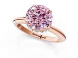Rose gold Fancy Pink Round  Brilliant Solitaire Engagement Ring with Six-Prong Setting and Classic Band_1