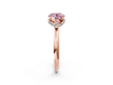 Rose gold Fancy Pink Round  Brilliant Solitaire Engagement Ring with Six-Prong Setting and Classic Band_2