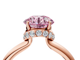 Rose gold Fancy Pink Round  Brilliant Solitaire Engagement Ring with Six-Prong Setting and Classic Band_4
