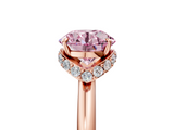 Rose gold Fancy Pink Round  Brilliant Solitaire Engagement Ring with Six-Prong Setting and Classic Band_5