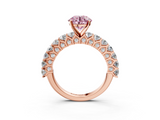 Rose gold Fancy Pink Round  Brilliant Solitaire with Pavé Band and Four-Prong Setting_19