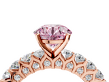 Rose gold Fancy Pink Round  Brilliant Solitaire with Pavé Band and Four-Prong Setting_20