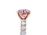 Rose gold Fancy Pink Round  Brilliant Solitaire with Pavé Band and Four-Prong Setting_21