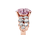 Rose gold Fancy Pink Round  Cluster Diamond Engagement Ring with Pavé Band and Four-Prong Setting_5