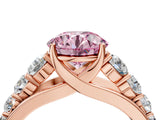 Rose gold Fancy Pink Round Cut Brilliant Diamond Pavé Band with Six-Prong Setting_16