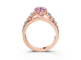 Rose gold Fancy Pink Round Cut Brilliant Diamond Pavé Band with Six-Prong Setting_3