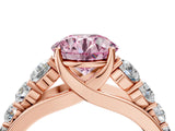 Rose gold Fancy Pink Round Cut Brilliant Diamond Pavé Band with Six-Prong Setting_4