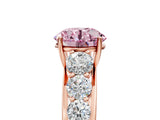 Rose gold Fancy Pink Round Cut Brilliant Diamond Pavé Band with Six-Prong Setting_5