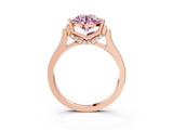 Rose gold Fancy Pink Round Cut Brilliant Solitaire Diamond Ring with Channel Set Band and Bar Prong Setting_3