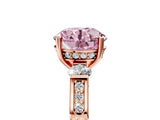 Rose gold Fancy Pink Round Cut Brilliant Three-Stone Pave Band with Four-Prong Setting_5