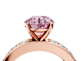 Rose gold Fancy Pink Round  Cut Channel Set Diamond Engagement Ring with Four-Prong Setting_4