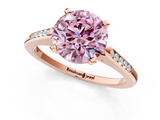 Rose gold Fancy Pink Round  Cut Channel Set Solitaire Engagement Ring with Four-Prong Setting_1