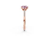 Rose gold Fancy Pink Round  Cut Channel Set Solitaire Engagement Ring with Four-Prong Setting_2