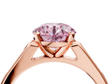 Rose gold Fancy Pink Round  Cut Channel Set Solitaire Engagement Ring with Four-Prong Setting_4
