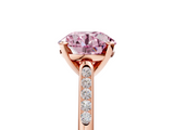 Rose gold Fancy Pink Round  Cut Channel Set Solitaire Engagement Ring with Four-Prong Setting_5