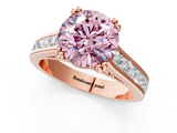 Rose gold Fancy Pink Round  Cut Channel Set Solitaire Engagement Ring with Prong Setting_1