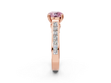 Rose gold Fancy Pink Round  Cut Channel Set Solitaire Engagement Ring with Prong Setting_2