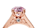Rose gold Fancy Pink Round  Cut Channel Set Solitaire Engagement Ring with Prong Setting_4