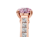 Rose gold Fancy Pink Round  Cut Channel Set Solitaire Engagement Ring with Prong Setting_5