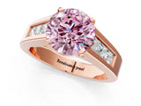 Rose gold Fancy Pink Round Cut Cut Channel Set Solitaire Ring with Four-Prong Setting_1