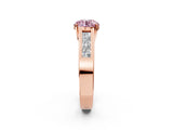 Rose gold Fancy Pink Round Cut Cut Channel Set Solitaire Ring with Four-Prong Setting_2