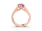 Rose gold Fancy Pink Round Cut Cut Channel Set Solitaire Ring with Four-Prong Setting_3