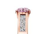 Rose gold Fancy Pink Round Cut Cut Channel Set Solitaire Ring with Four-Prong Setting_5