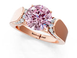 Rose gold Fancy Pink Round Cut Cut Diamond Channel Set Solitaire Ring with Four-Prong Setting_1