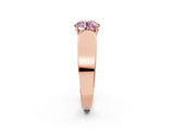 Rose gold Fancy Pink Round Cut Cut Diamond Channel Set Solitaire Ring with Four-Prong Setting_2