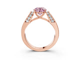 Rose gold Fancy Pink Round Cut Cut Diamond Channel Set Solitaire Ring with Four-Prong Setting_3