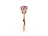 Rose gold Fancy Pink Round Cut Cut Diamond Cluster Ring with Solitaire Band and Four-Prong Setting_14