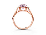Rose gold Fancy Pink Round Cut Cut Diamond Cluster Ring with Solitaire Band and Four-Prong Setting_15