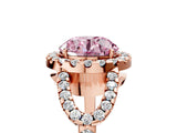 Rose gold Fancy Pink Round Cut Cut Diamond Halo Engagement Ring with Open Split Pavé Band_5