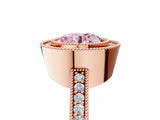 Rose gold Fancy Pink Round Cut-Cut Diamond Halo Engagement Ring with Pave Band and Prong Setting_5