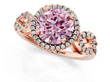 Rose gold Fancy Pink Round Cut Cut Halo Diamond Infinity Band with Four-Prong Setting_1