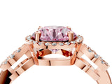 Rose gold Fancy Pink Round Cut Cut Halo Diamond Infinity Band with Four-Prong Setting_4