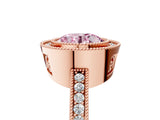 Rose gold Fancy Pink Round Cut Cut Halo Pavé Diamond Ring_5