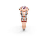 Rose gold Fancy Pink Round Cut Cut Halo Split Shank Prong Set Ring_2