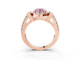 Rose gold Fancy Pink Round Cut Cut Halo Split Shank Prong Set Ring_3