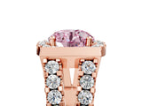 Rose gold Fancy Pink Round Cut Cut Halo Split Shank Prong Set Ring_5