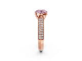 Rose gold Fancy Pink Round Cut Cut Pave Split Shank Engagement Ring with Four-Prong Setting_2