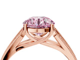 Rose gold Fancy Pink Round Cut Cut Pave Split Shank Engagement Ring with Four-Prong Setting_4