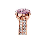 Rose gold Fancy Pink Round Cut Cut Pave Split Shank Engagement Ring with Four-Prong Setting_5