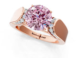 Rose gold Fancy Pink Round Cut Diamond Channel Set Solitaire Ring with Four-Prong Setting_13