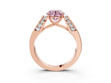 Rose gold Fancy Pink Round Cut Diamond Channel Set Solitaire Ring with Four-Prong Setting_15