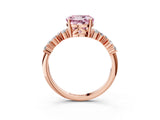 Rose gold Fancy Pink Round Cut Diamond Cluster Pavé Band with Four-Prong Setting_15