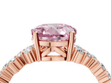 Rose gold Fancy Pink Round Cut Diamond Cluster Pavé Band with Four-Prong Setting_16